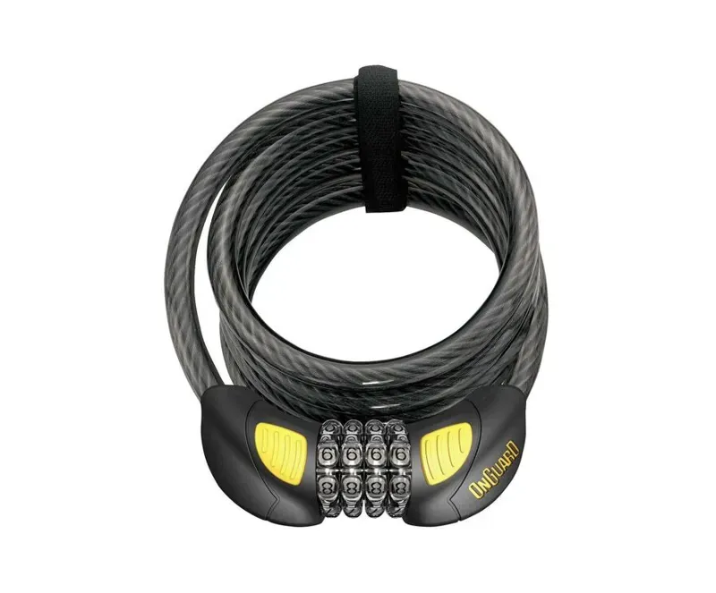 Onguard Doberman 8031GLO 1850x12mm Combo Cable Lock in Black/Yellow