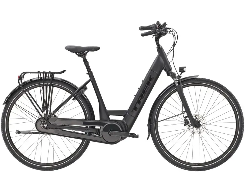Trek District+ 6 Lowstep 400Wh Electric Bike In Matte Trek Black