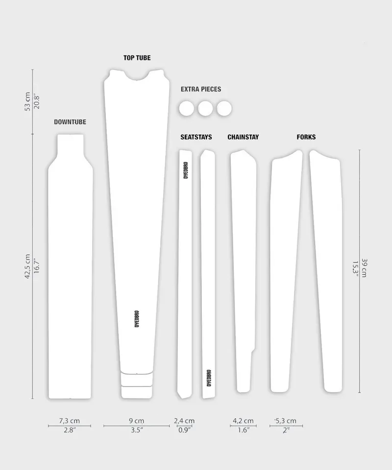 Dyedbro Gravel Frame Protection Clear in Gloss White