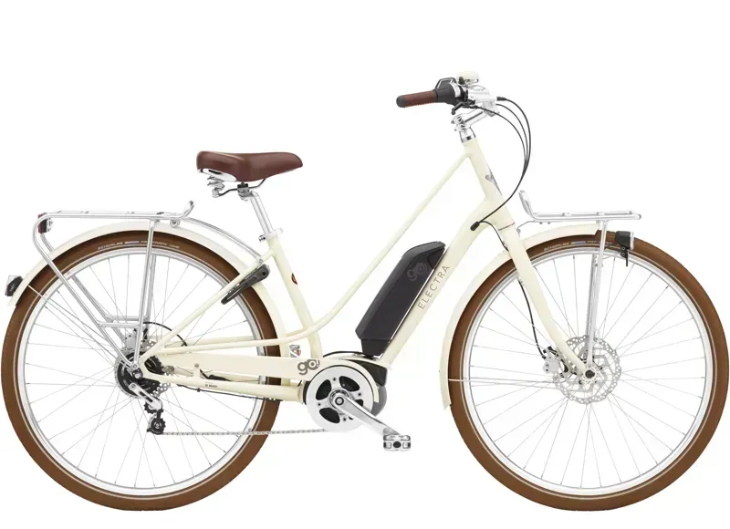 Electra Loft Go! 5i EQ Step-Thru 400 Wh E-Bike in Cream