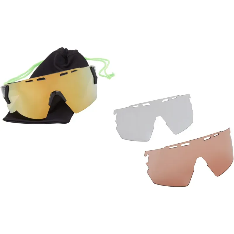 Madison Stealth Pink Rose Mirror/Amber/Clear 3 Lens Sunglasses in Black-5