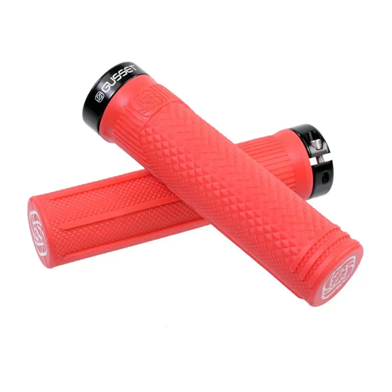 Gusset Components S2 133mm Lock-on Grips in Red 