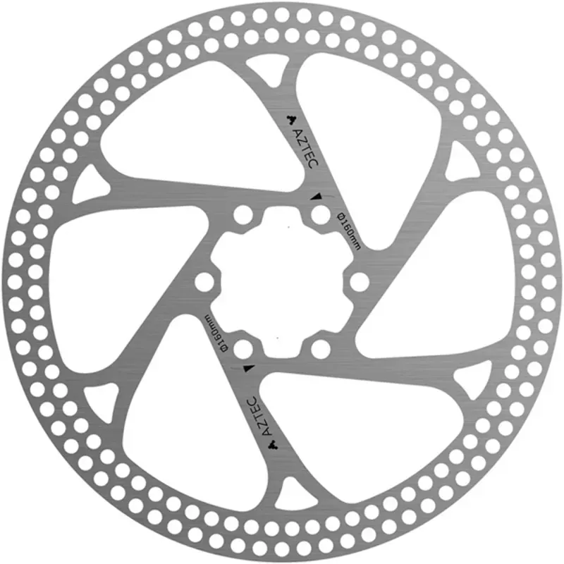 Aztec Fixed Stainless Steel Disc Rotor w/Cutouts in Silver