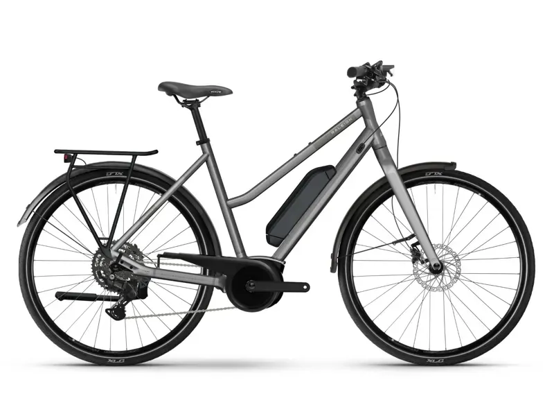 Raleigh Captus Mid Step Electric Bike in Platinum Chrome Gloss
