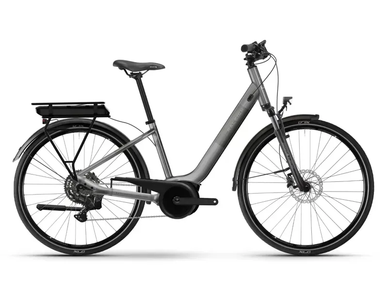 Raleigh Captus Low Step E-Hybrid Bike in Platinum