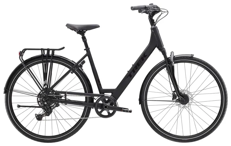 Trek Verve 3 Equipped Lowstep Hybrid Bike in Matte Trek Black