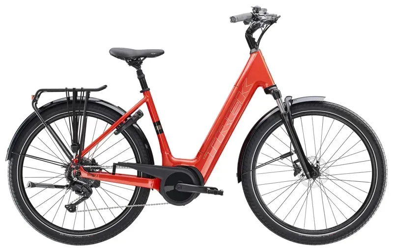 Trek Verve+ 3 545WH Lowstep E-Hybrid Bike in Red
