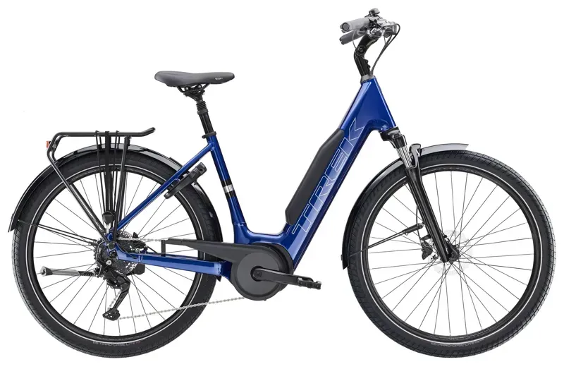 Trek Verve+ 3 800WH Lowstep E-Hybrid Bike in Hex Blue