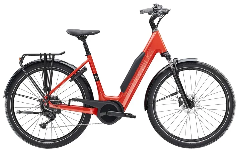 Trek Verve+ 3 800WH Lowstep E-Hybrid Bike in Red