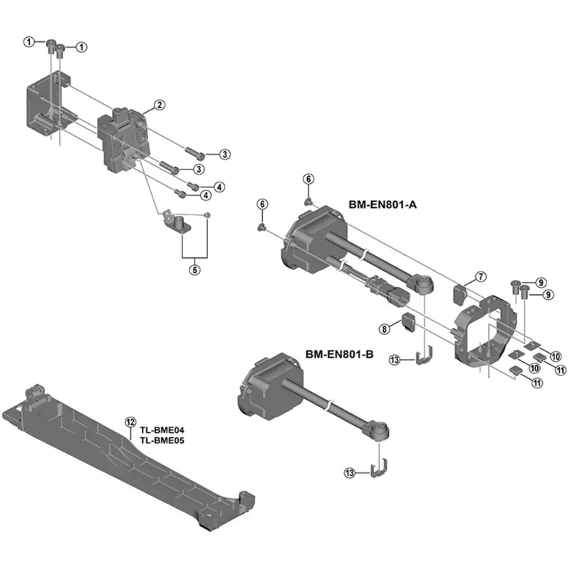 Shimano Spares BM-EN801-A Upper Mount Unit in Black-2